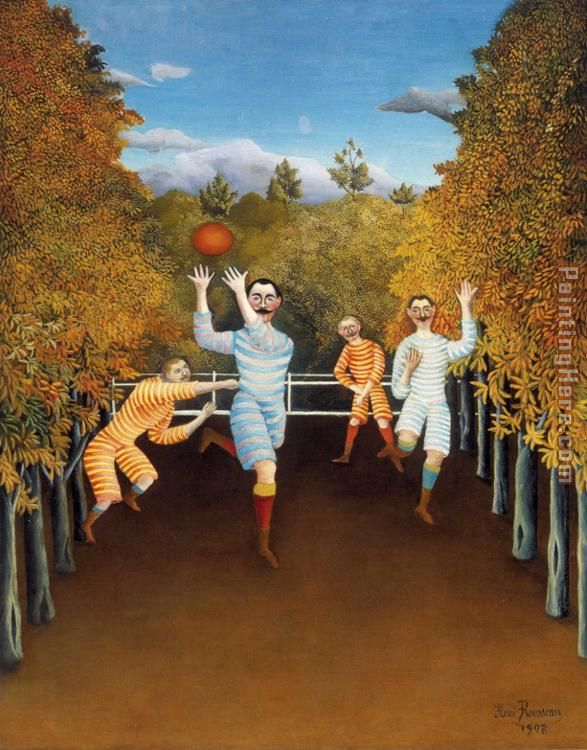 The Football Players painting - Henri Rousseau The Football Players art painting